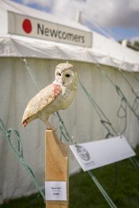 James Ort and owl at Art in Action