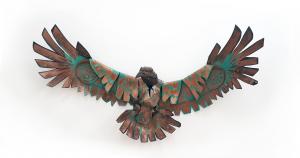 Hawk metal sculpture James Ort